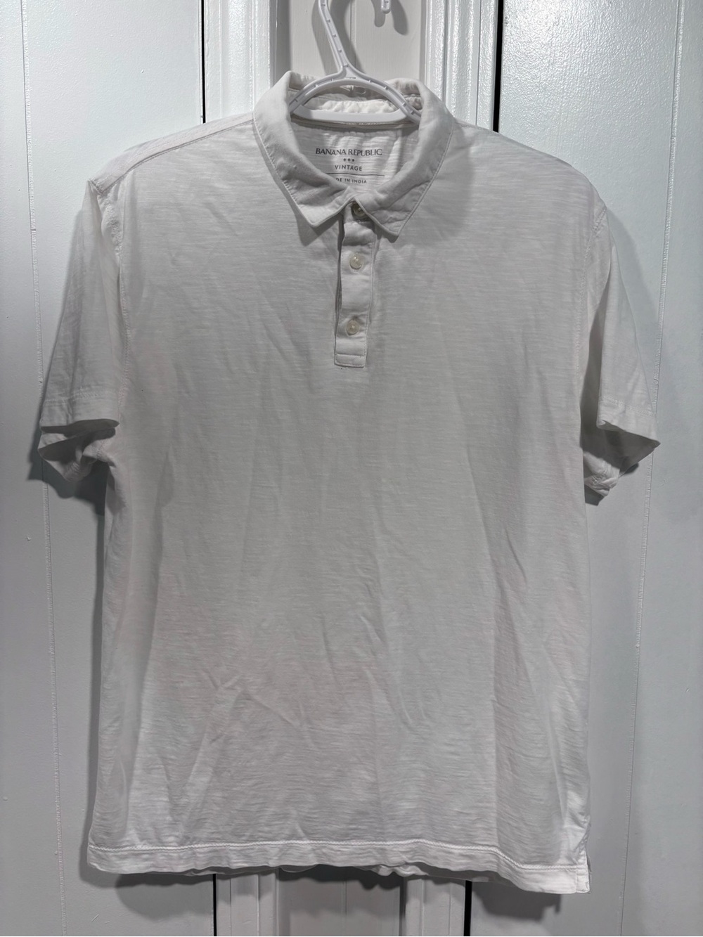 Banana Republic Men's White Polo Shirt